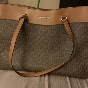 Michael Kors Tan and Brown Signature Tote